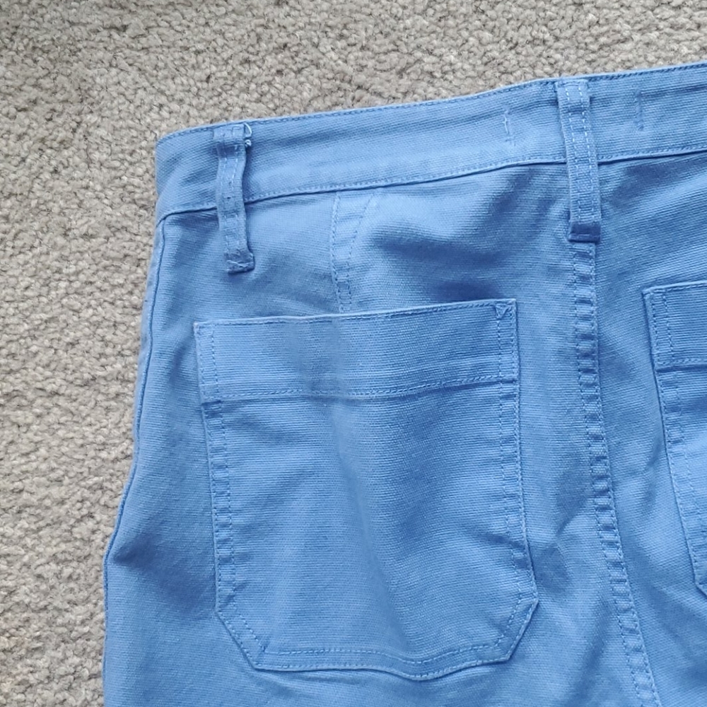 Madewell Blue Cotton Flare Pants - Picture 6 of 6